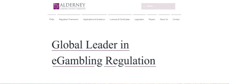 אתר רשות הפיקוח להימורים של Alderney