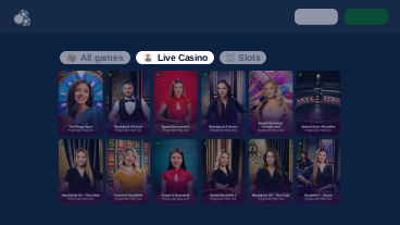 כניסה לאזור קזינו לייב