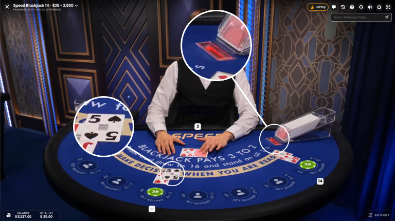 קלפים עם ברקוד בקזינו לייב